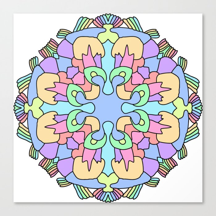 Download happy rainbow pastel mandala #5 Canvas Print by ...