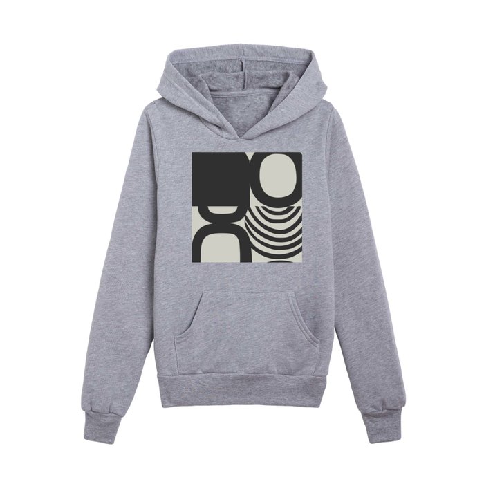 Shades of grey abstract pattern Kids Pullover Hoodie