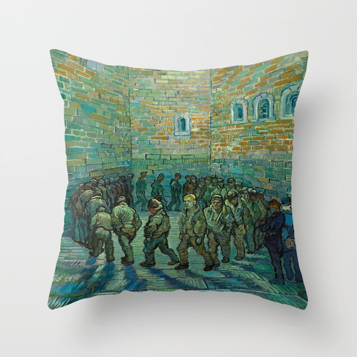 Vincent van Gogh The Prison Courtyard, 1890  Throw Pillow