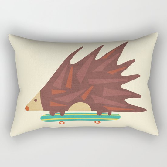 Hedgehog in hair raising speed Rectangular Pillow