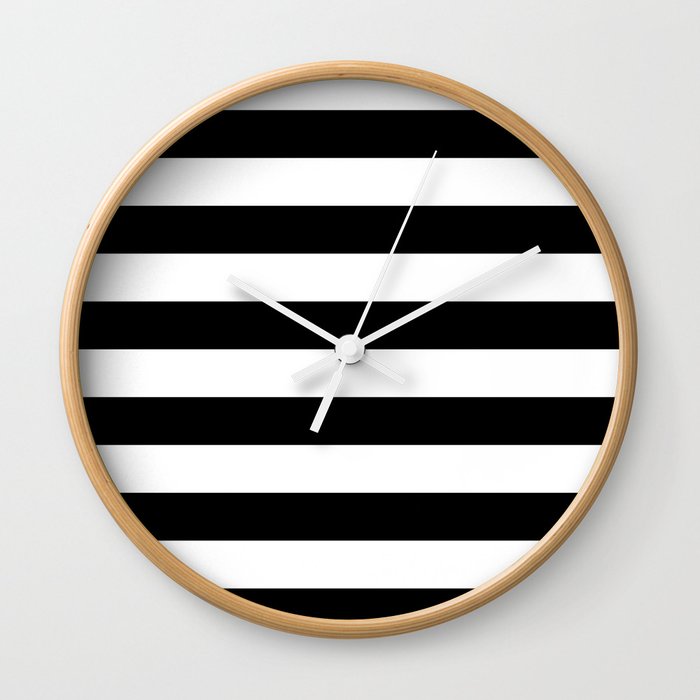 Black & White Stripes- Mix & Match with Simplicity of Life Wall Clock
