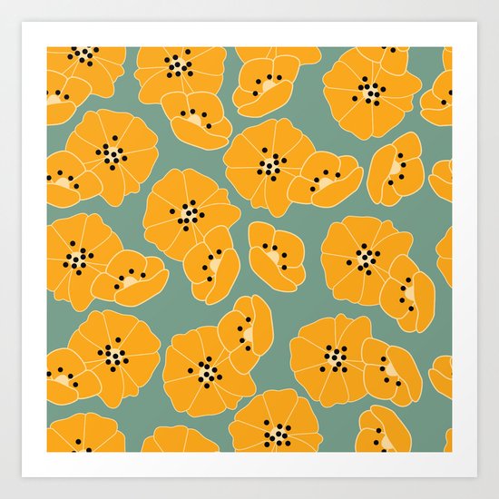 Retro bloom 003 Art Print