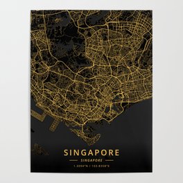 Singapore, Singapore - Gold Poster