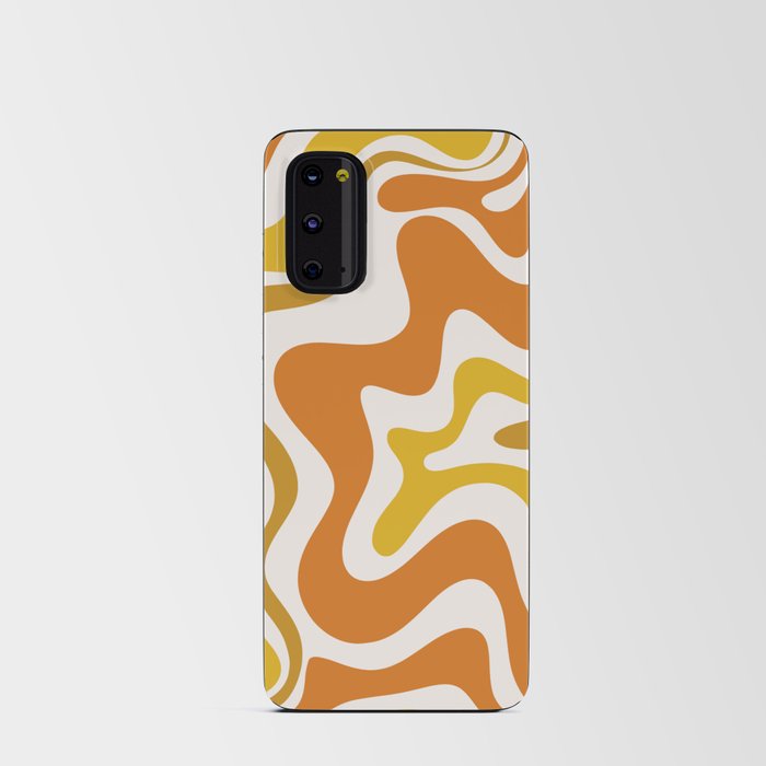 Retro Liquid Swirl Abstract Pattern in Moroccan Mustard Orange Ochre Android Card Case