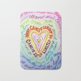 Rainbow Heart Colorful What Cancer Cannot Do Poem Bath Mat