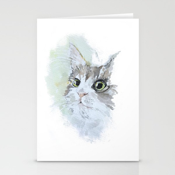 Curious cat Stationery Cards