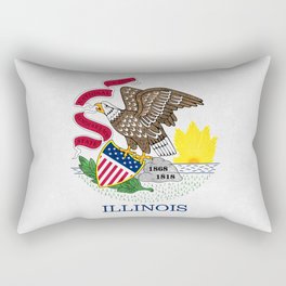 Illinois State Flag American Flags Midwest Illinoisan Banner Emblem Rectangular Pillow