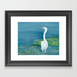 Great White Heron  Framed Art Print