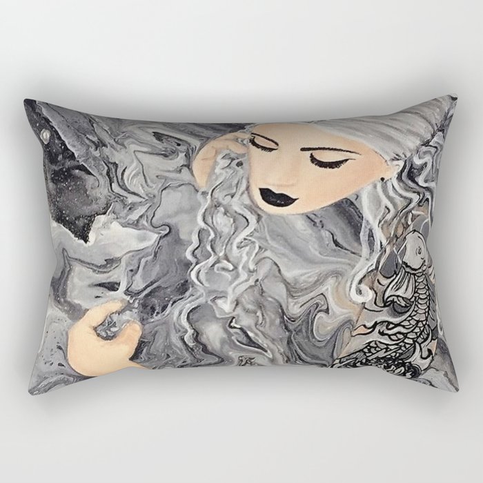 Koi Noir Rectangular Pillow