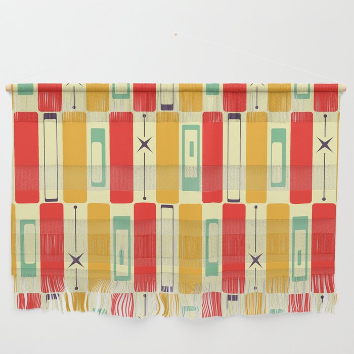 Retro Rectangle Block Pattern 9 Wall Hanging