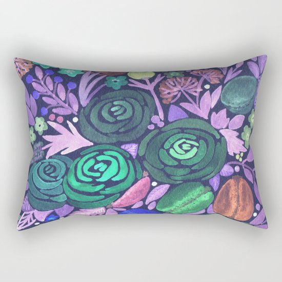 Watercolor . French cake in the colors . Rectangular Pillow
