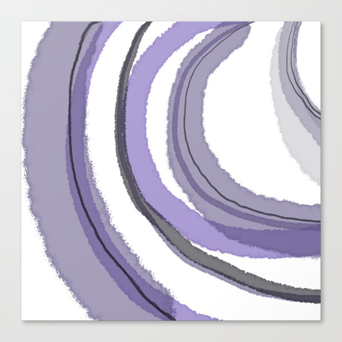Abstract Sea Waves Light Purple and Grey Minimalist Abstract Watercolor Painting Canvas Print