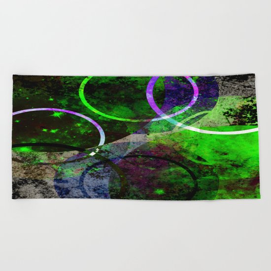 Other Dimensions - Abstract, geometric, textured, space themed artwork Beach Towel