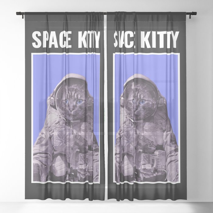 Space Kitty Sheer Curtain