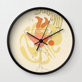 Tipsy Cowgirl Tan Wall Clock