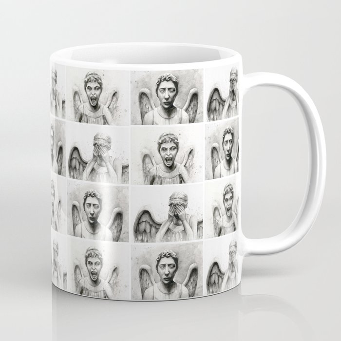 Crying Angels Pattern Coffee Mug