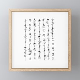 String of Flowers Art Print (B+W) Framed Mini Art Print