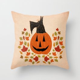 Scottie Pumpking halloween Throw Pillow