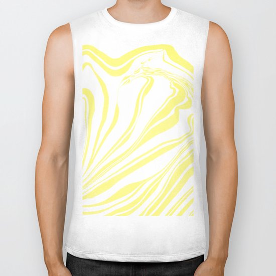 Yellow Marble Ink Watercolor Biker Tank