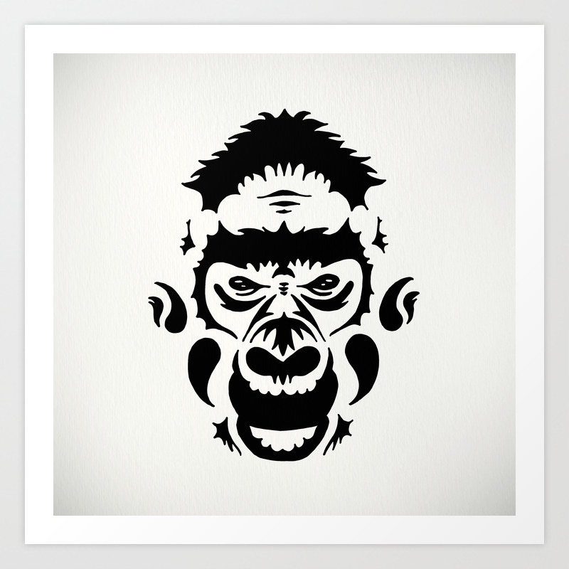 Tribal Gorilla Art Print by James McKenzie | Society6