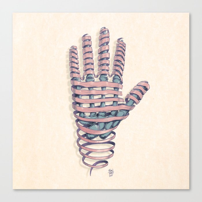 Hand Ribbon Canvas Print