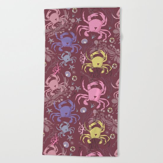 Crab pattern Beach Towel