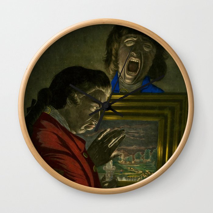 The Connoisseur and Tired Boy humorous classical masterpiece portrait painting Wall Clock