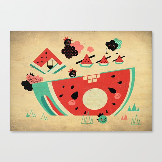 Watermelon Playground Canvas Print