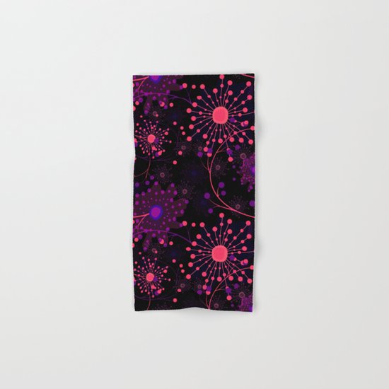 Pink fireworks . Abstract pattern . Hand & Bath Towel