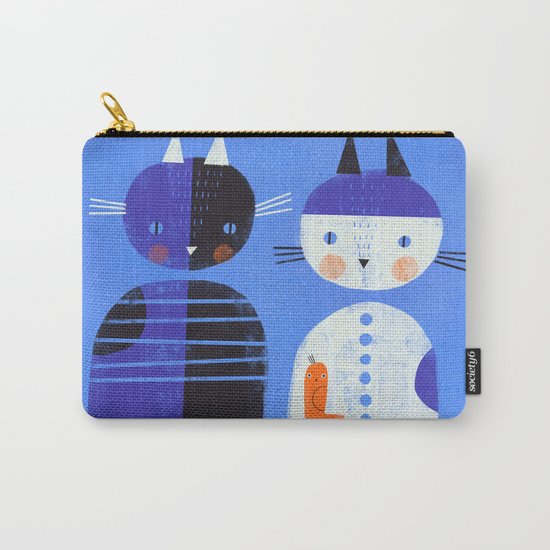 BLUE CATS ORANGE BIRDS Carry-All Pouch
