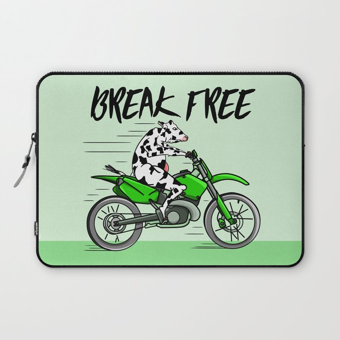 Cow riding a motorbike Laptop Sleeve