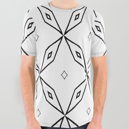 Black and White Minimalistic Pattern All Over Graphic Tee