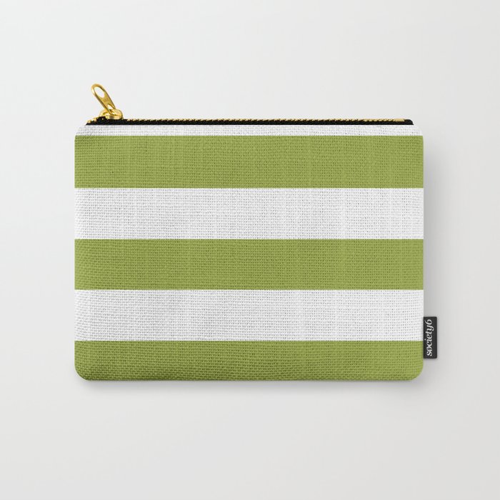 Pomelo - solid color - white stripes pattern Carry-All Pouch