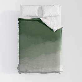 Forest Green Watercolor Ombre (green/white) Duvet Cover