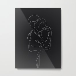 Lovers DarkVersion Metal Print | Ink Pen, Love, Graphite, Beauty, Woman, Lovers, People, Pop Art, Black And White, Drawing 