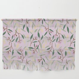 Wattle and gum blossoms pink Wall Hanging