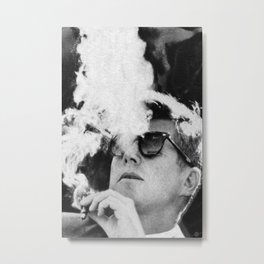 JFK Cigar and Sunglasses Cool President Photo Photo paper poster Metal Print