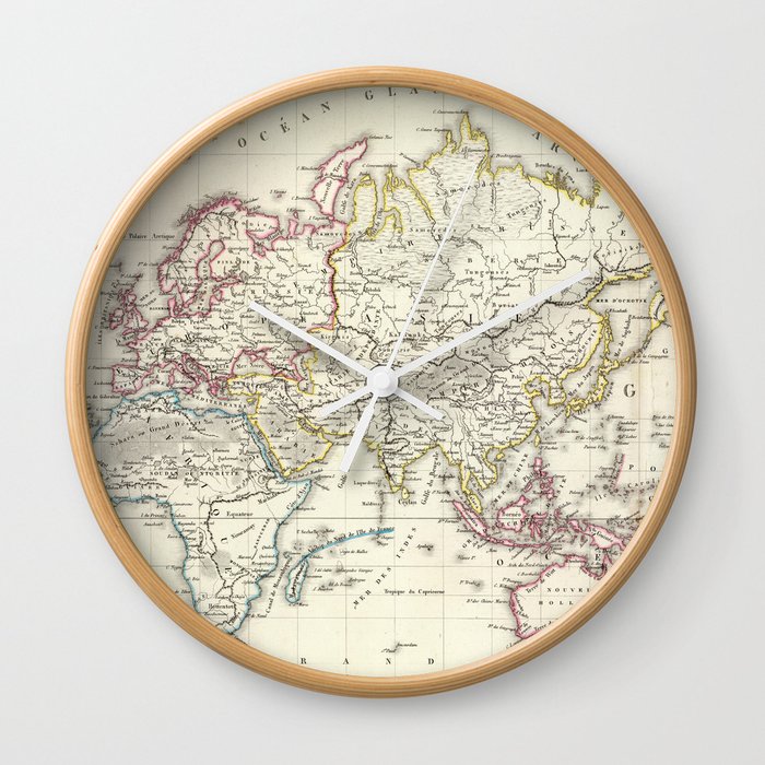 Vintage Map of The World (1816) Wall Clock