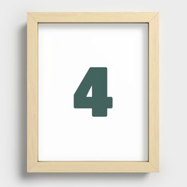 4 (Dark Green & White Number) Recessed Framed Print