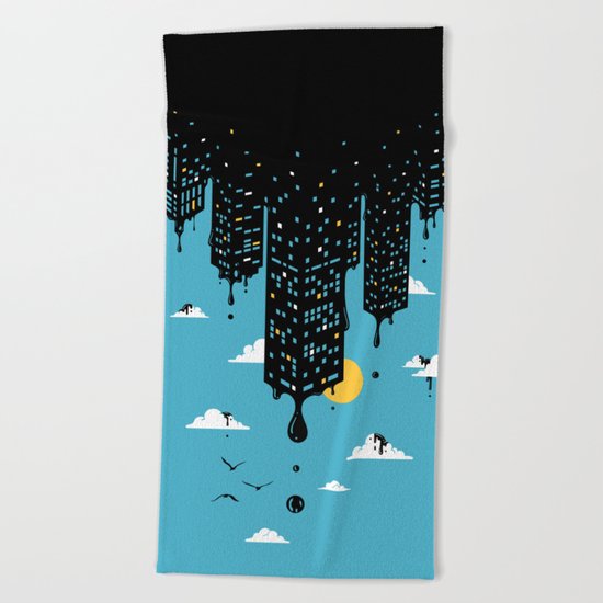 Melting Skyline Beach Towel