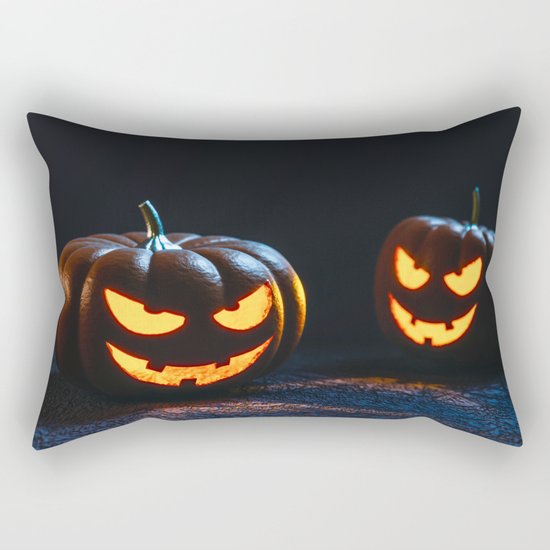 Halloween Pumpkin Lantern Rectangular Pillow