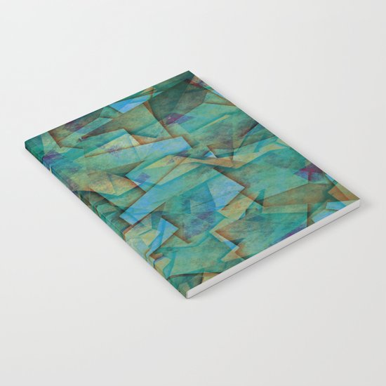Fragments In blue - Abstract, fragmented art in blue Notebook