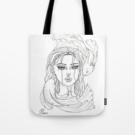 Pisces - Zodiac Girl Drawing Tote Bag
