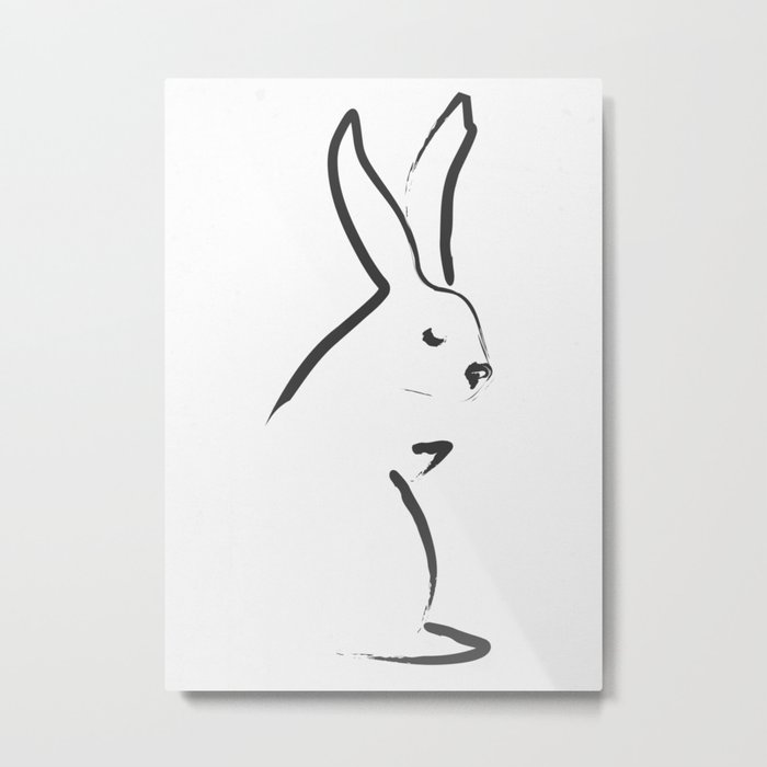 Zen Snow Bunny Metal Print