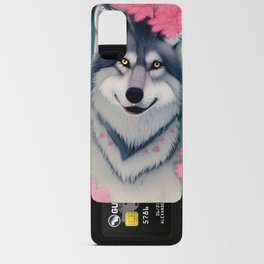 Wolf with Spring Flowers Android Card Case