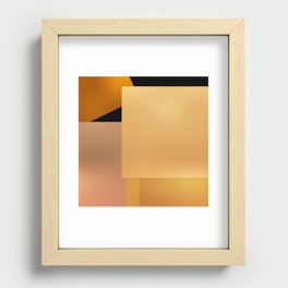 Bold Lit Color Blocks Sun Yellow Orange Black Recessed Framed Print