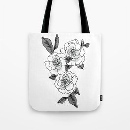 Grayscale Gardenias Tote Bag