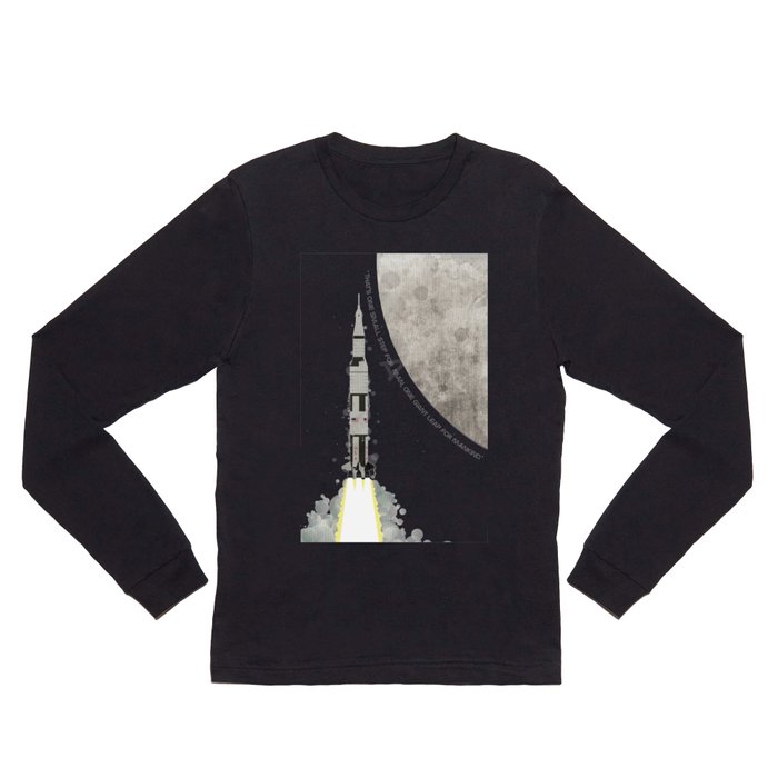 Apollo Rocket Launch to the Moon Long Sleeve T Shirt