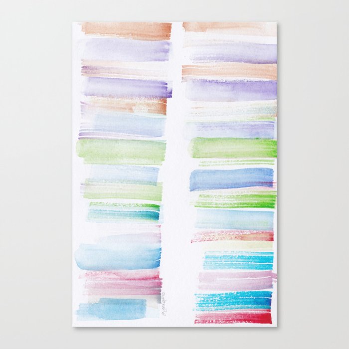 27  | 181101 Watercolour Palette Abstract Art | Lines | Stripes | Canvas Print