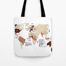 Cocoa Chocolate Around the World Export Map Tote Bag